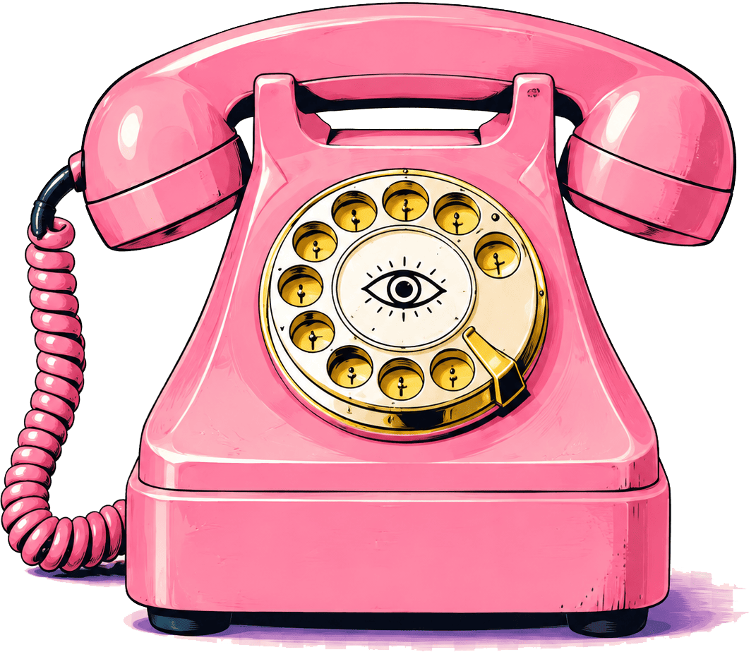 Pink vintage rotary phone
